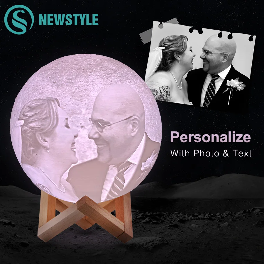 Светодиодная лампа с 3D принтом 2/16 видов цветов сенсорный выключатель ночная