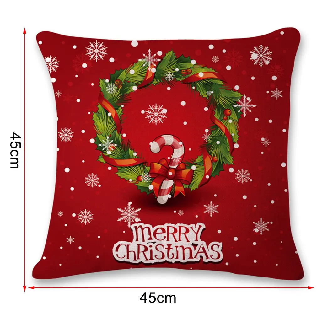 Модный Рождественский дизайн наволочка из хлопка и льна супер мягкая подушка для