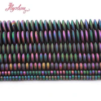 2x43x63x8mm natural hematite frost multicolor heishi stone beads for jewelry making women diy necklace bracelet strand 15