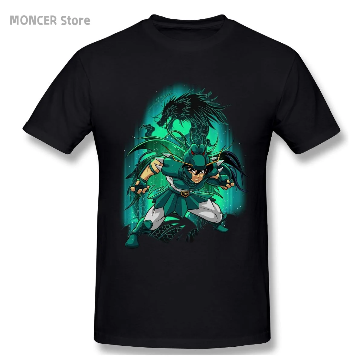 

Saint Seiya Knights Of The Zodiac T-Shirts For Men Shiryu Of Dragon Funny Crewneck Cotton T Shirt