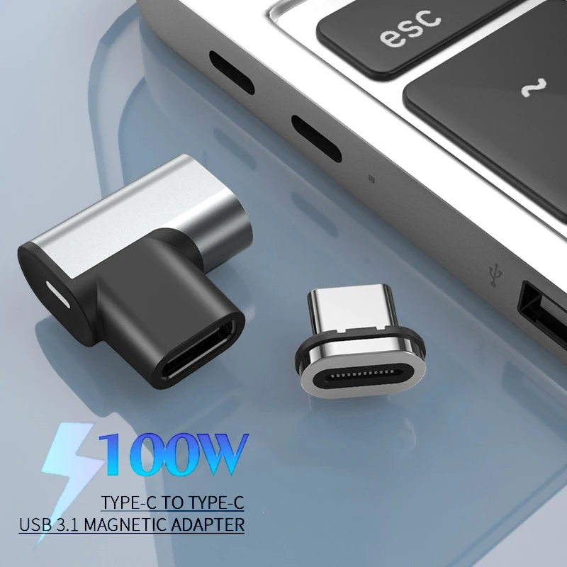 

Магнитный адаптер USB Type-C 100 Вт, магнитный конвертер USB C мама в Type-c папа для IPad MacBook Pro Huawei Xiaomi, коннектор