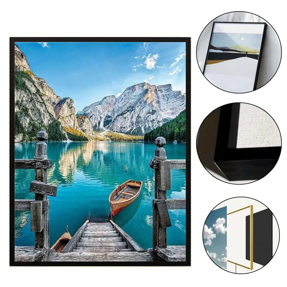 

Modern Photo Frame Oil Painting Pictures Frames Metal Poster Plexiglass Black Prints Kids Room Wall Art Home Decoration Aluminum