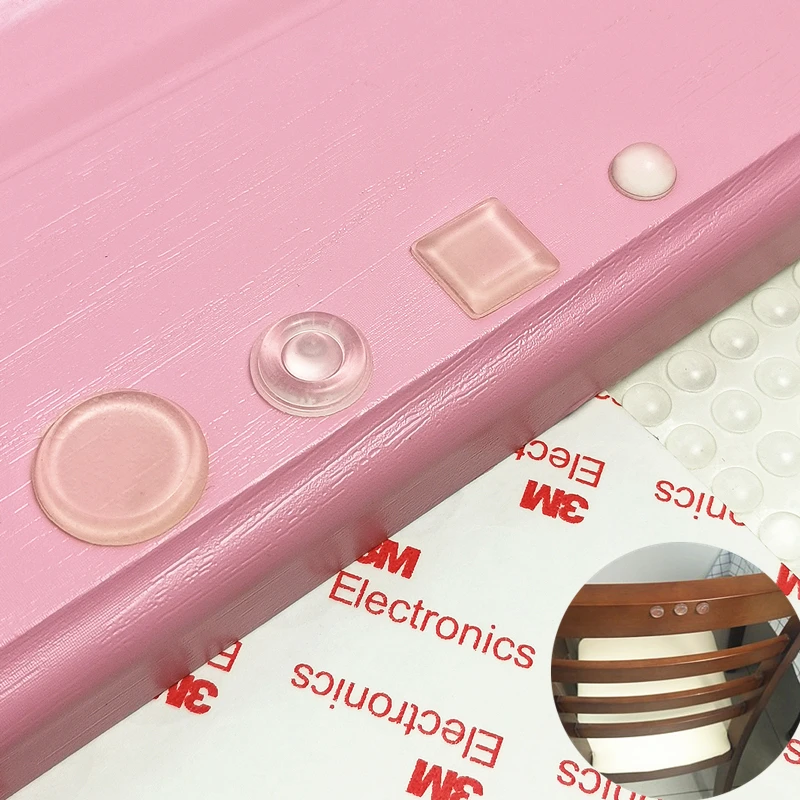 Прозрачные самоклеящиеся ограничители зеркальные резиновые бамперы для шкафа