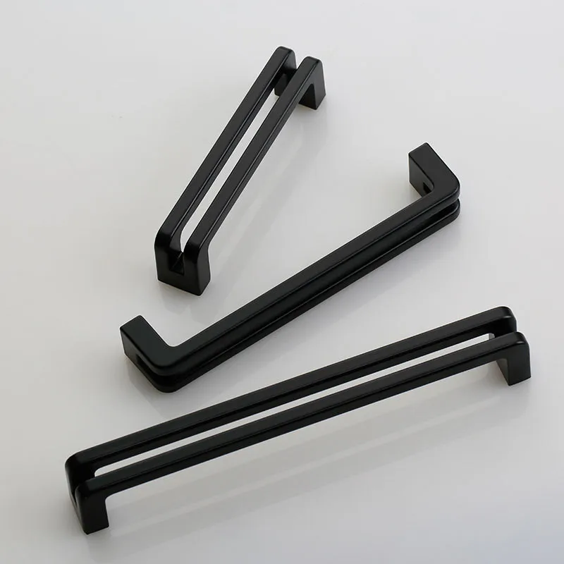 KK & FING современные черные ручки и для выдвижных ящиков из цинкового сплава