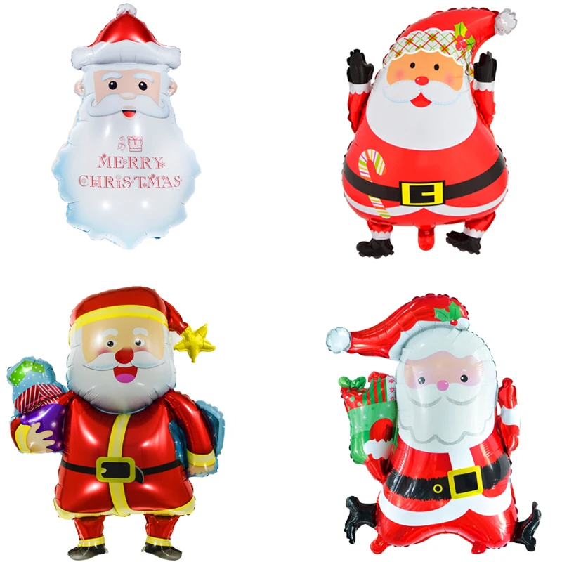 1 шт. большой Санта-Клаус алюминиевый шар для рождественской вечеринки