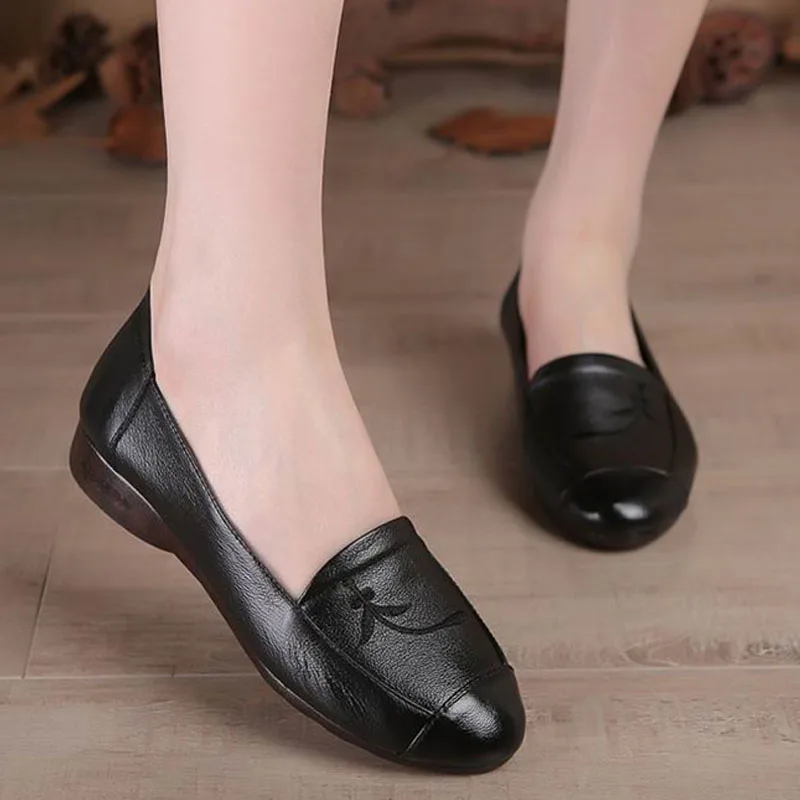 TIMETANG Spring And Autumn Women Shoes Fashion Soft Outsole Genuine Leather Woman Flat Single Casual FlatsE839 | Обувь