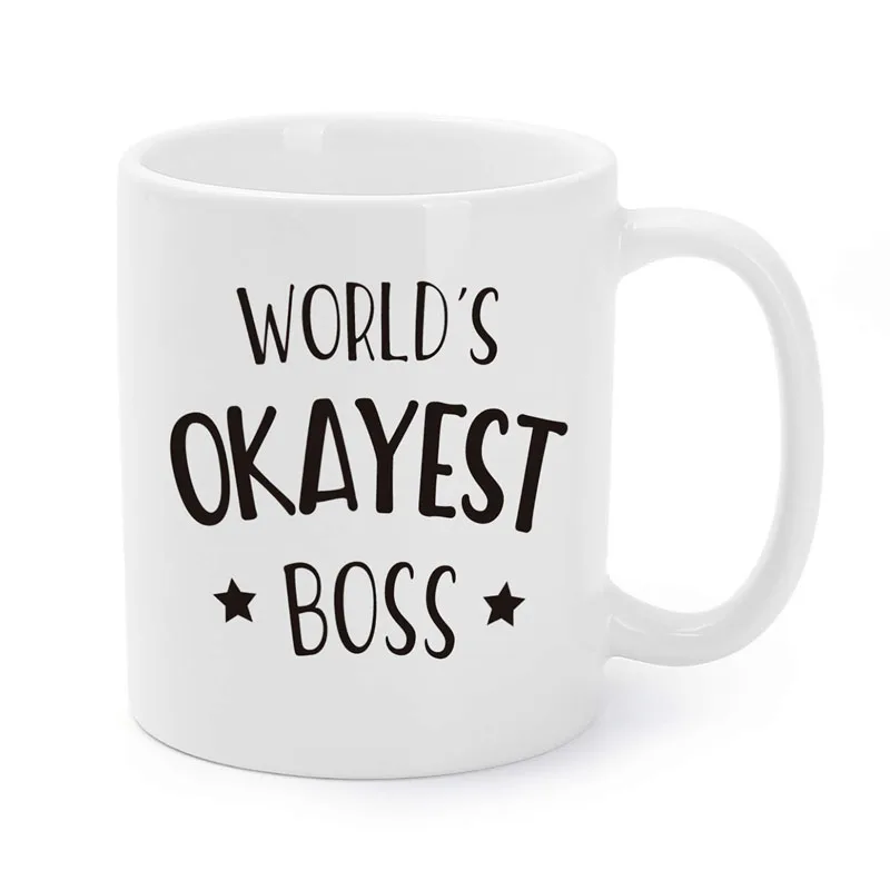 World's Okayest Boss кофейные кружки на Рождество/День рождения/белый слон/офис праздник