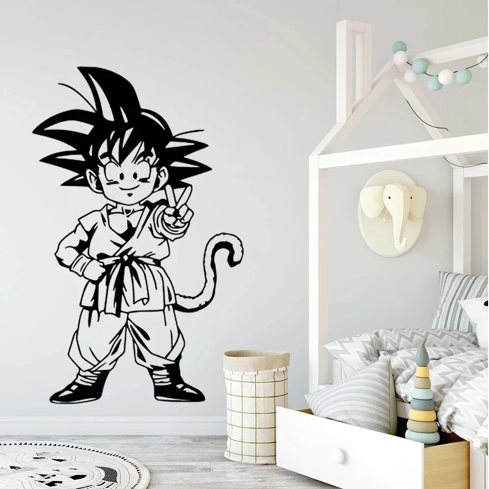 

Japanese Anime Wall Stickers For Boy Kids Room Livingroom Bedroom Decor Decals Poster Removable Vinyl Wukong Murals HJ0310