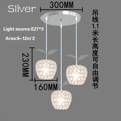 Современный минималистичный светодиодный светильник с тремя кристаллами для ресторана, столовой, креативный светильник с одним балконным проходом, барная люстра