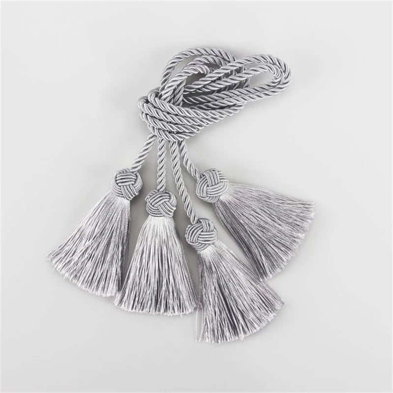 

1 Pair Tassel Curtain Holder Tieback Room Accessories Rope Handmade Weave Fringe Bandage Curtains Buckles Home Decoration