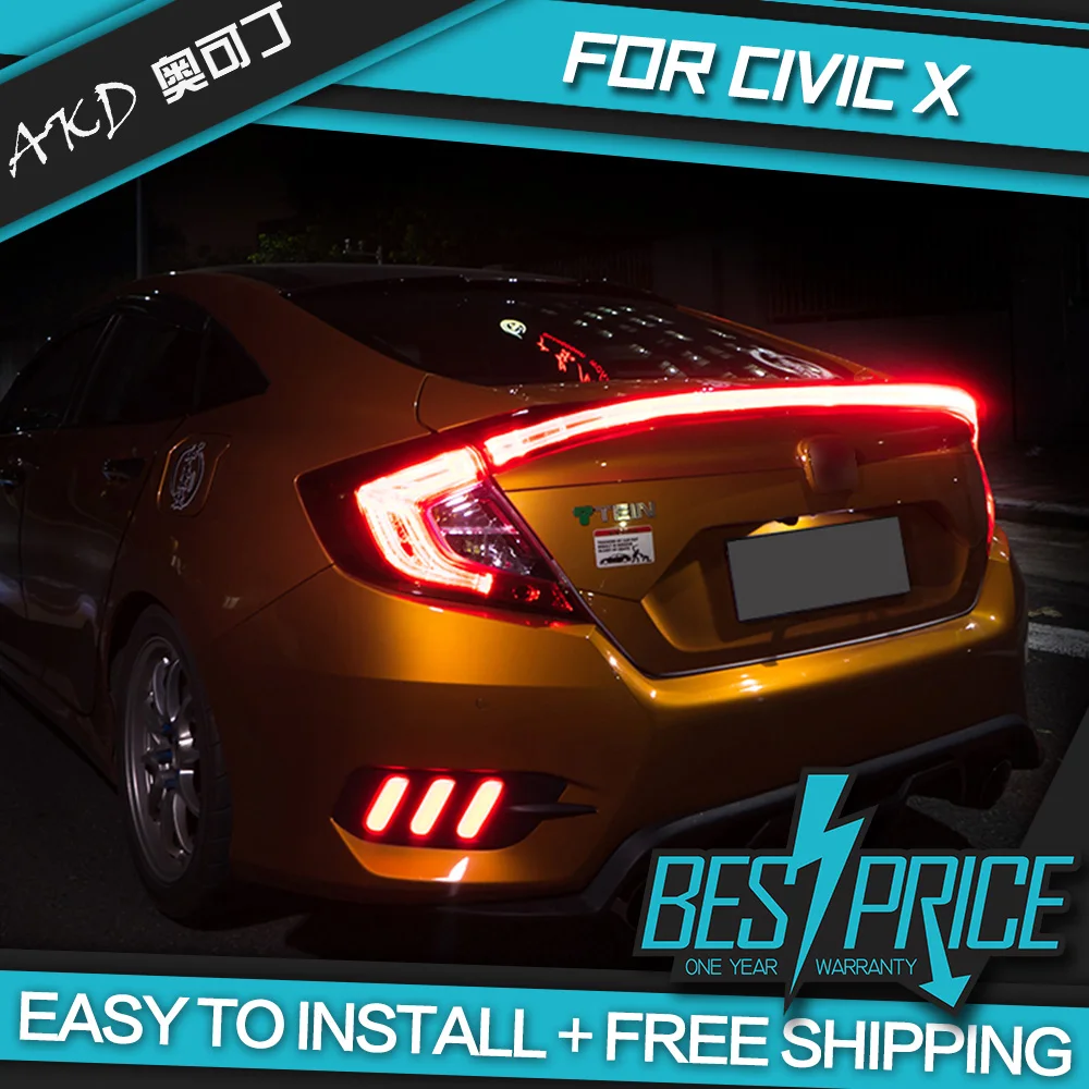 АКД автомобильного тюнинга задних фонарей для Honda CIVIC X G10 2015 2018 сигнальных огней