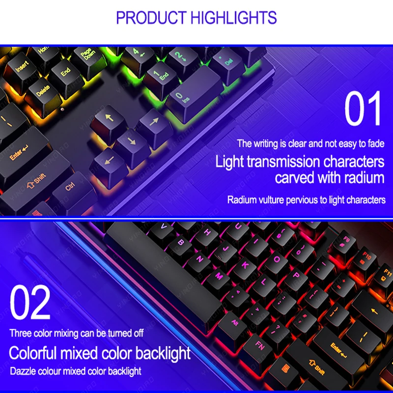 wired gaming keyboard 104 key backlit keyboard suitable for pc laptops gamers home office free global shipping