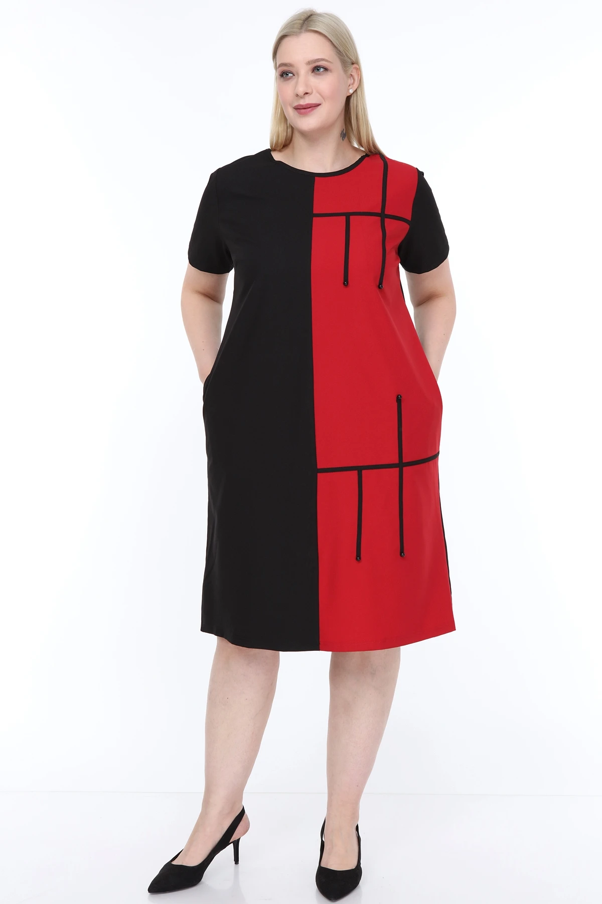 

Lir Women Large Size Half Sleeve Dress Black L1621