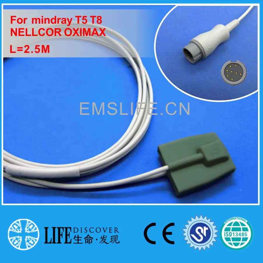 Детский и педиатрический датчик spo2 с длинным кабелем для монитора пациента mindray T5