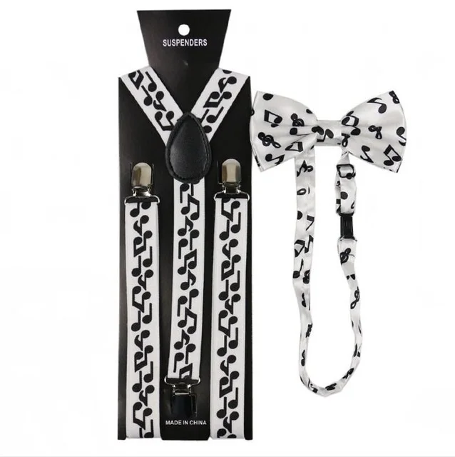 Модные мужские комплекты с галстуком бабочкой 1 дюйм черные белые музыкальные