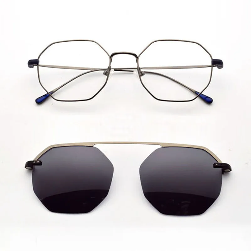 Оправа для очков женщин Ретро полигон ультра легкие тонкие боковые очки