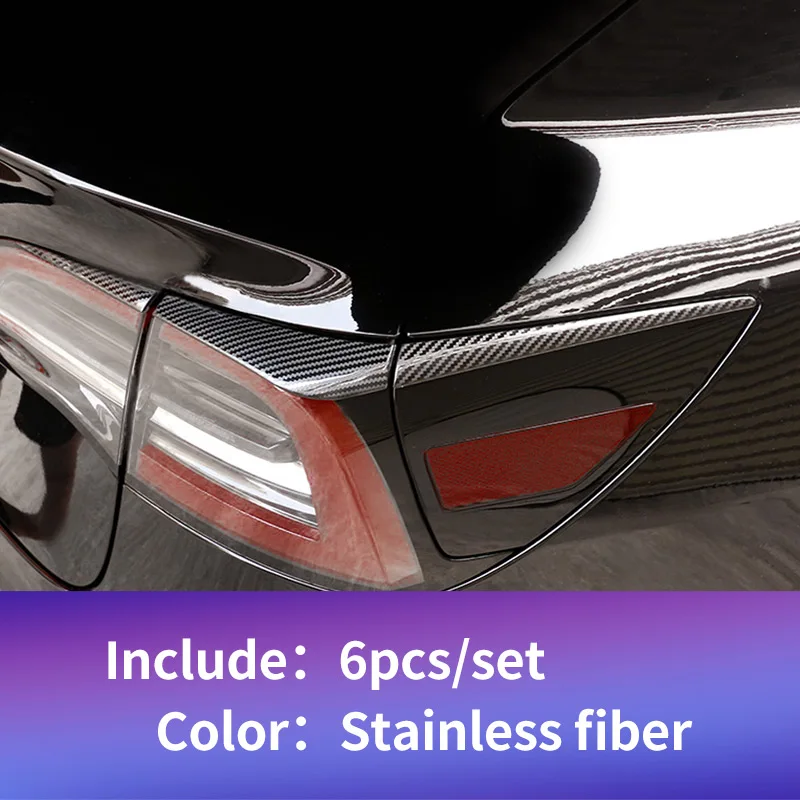 steel fiber 6pcs Задние фары для Tesla модель 3 аксессуары/автомобильные аксессуары модель 3 tesla три tesla модель 3 карбон/аксессуары - Название цвета: steel fiber 6pcs