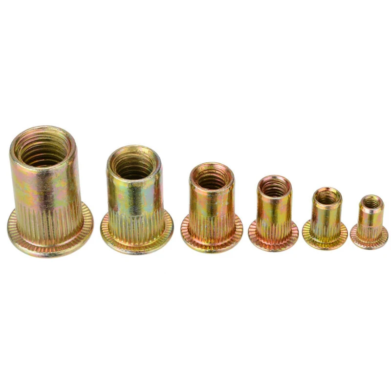 175pcs set of Threaded Rivet Nut Kit Zinc Plated Flat Rivnuts Set M3 4 5 6 8 10 Multi Size Collocation |