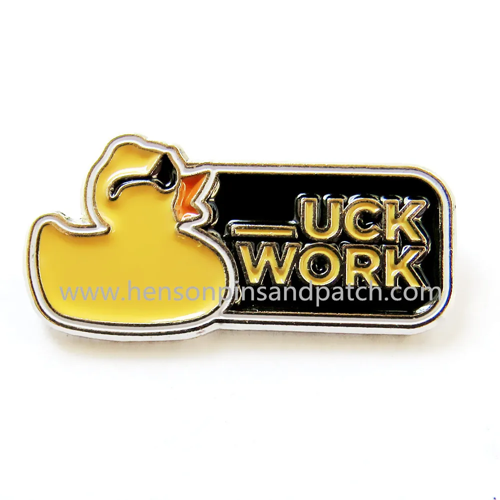 Розничный и складской металлический мягкий значок желтая утка