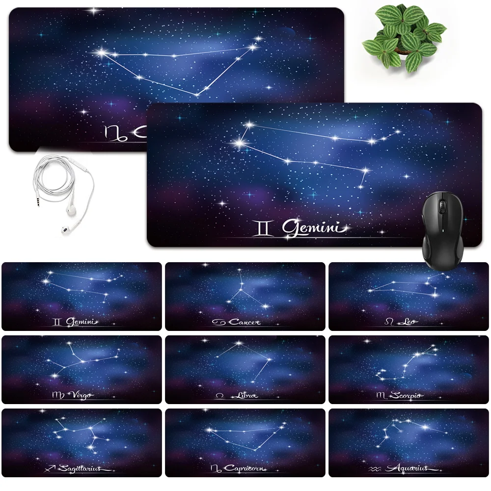 Large Office Computer Keyboard Desk Mat Anti-slip Waterproof PU Leather Mousepad Printed Star Sign Pattern Game Mouse Pad
