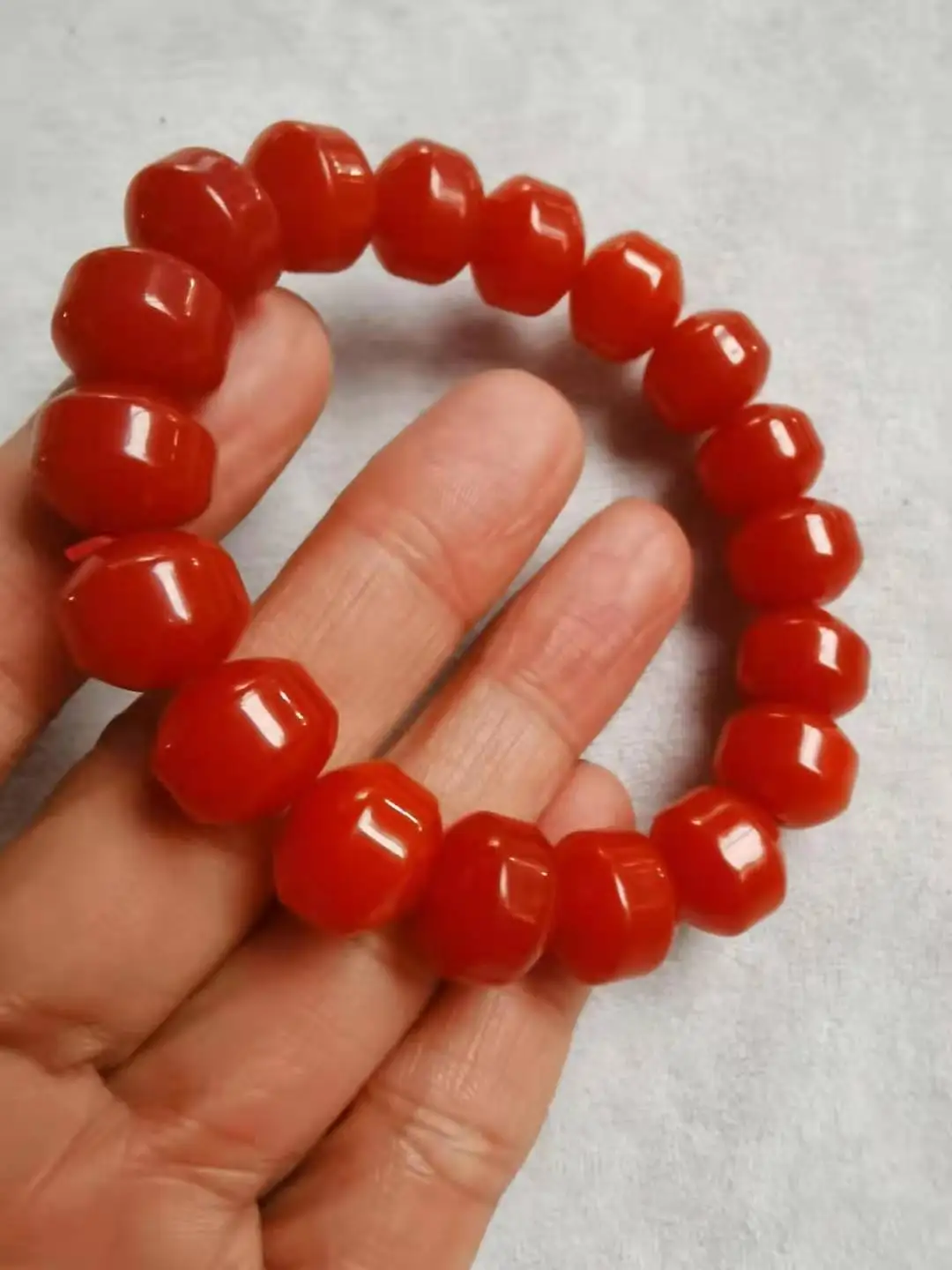 

Natural A south red agate jade beads bracelet ruby bracelets bangles polygon handcarved jadite jade jewelry bracelets for women