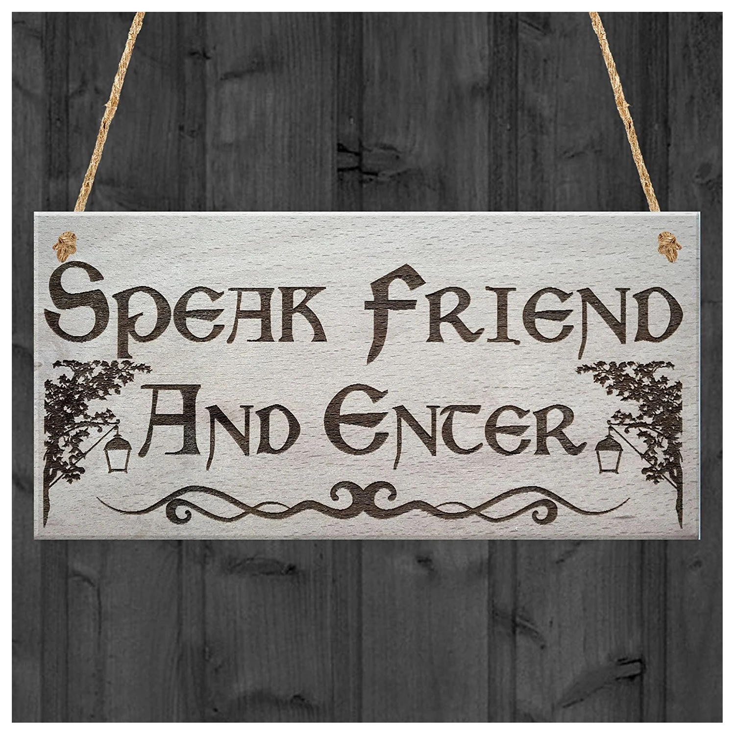 2019 говорящий друг и вход деревянный подвесной человек пещера подарок табличка