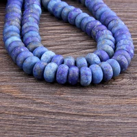 natural blue lapis lazuli stone beads matte loose spacer rondelle lapis lazuli beads for jewelry making bracelet 4658mm diy