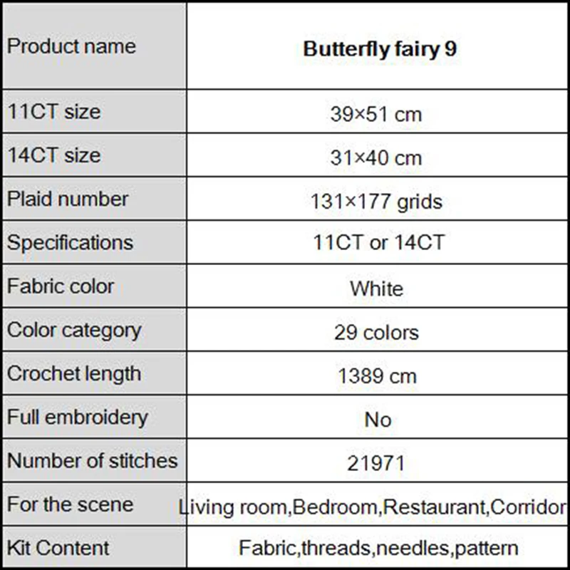 Joy Sunday вышивка крестиком Паттен Бабочка Фея 9 ручная работа холст печать