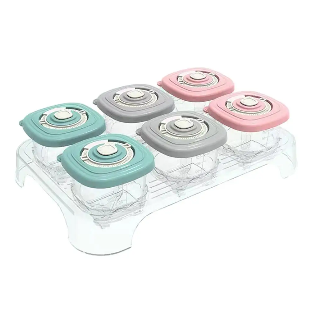 

6 Pieces Baby Food Storage Jars Leakproof Food Container Portable Baby Food Box For Daycare Safe Silicone Storage Box With Seali