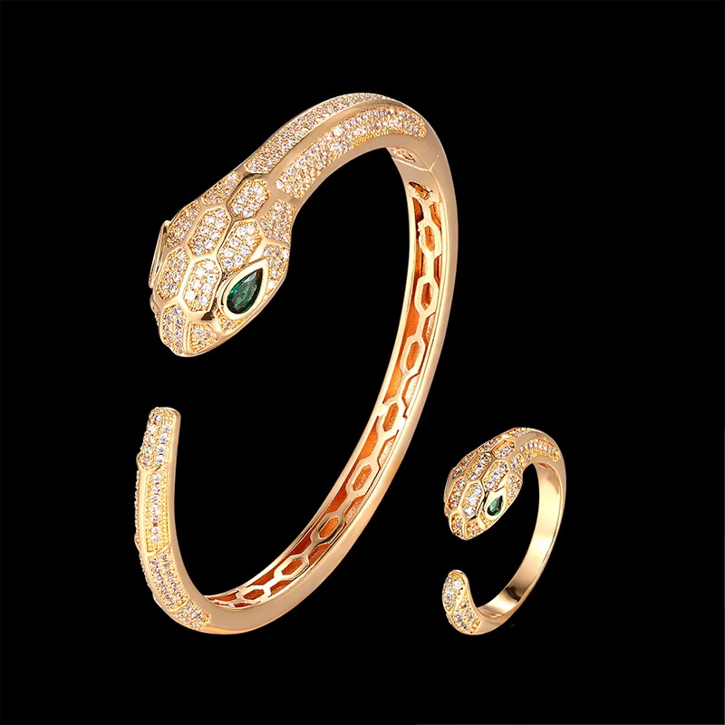 Роскошный браслет и кольцо Fateama ювелирный набор абстрактный художественный