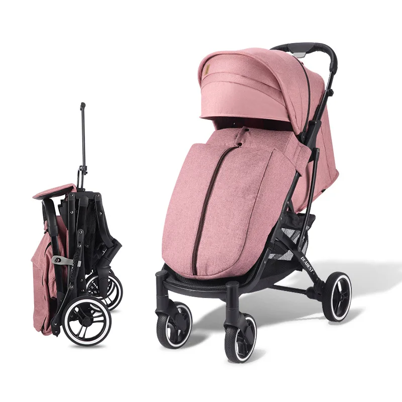 Baby Stroller Is Light and Foldable Sitting and Lying Stroller Four-wheel Shock-absorbing Dual-purpose High Landscape Trolley