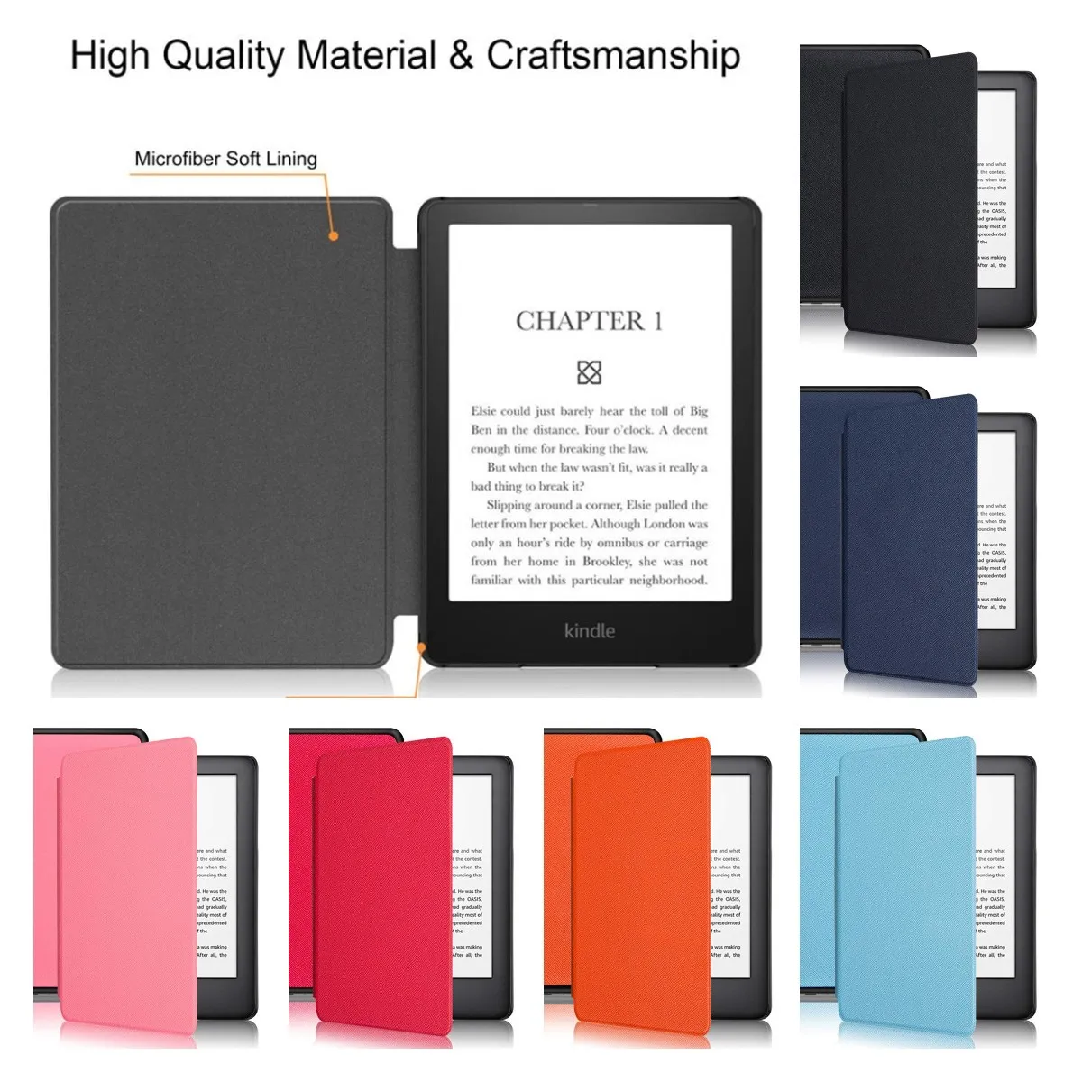 

1pc Leather Folio Case Smart Cover For Amazon Kindle Paperwhite 11th Gen 2021 6.8"Magnetic Funda Capa
