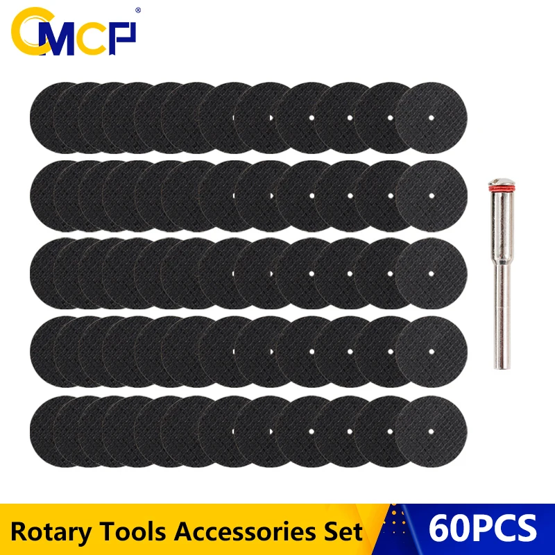 

CMCP 60pcs Abrasive Cutting Discs With Mandrel Dremel Rotary Cut Off Wheels Circular Saw Blade For Metal Sanding Grinding Wheel