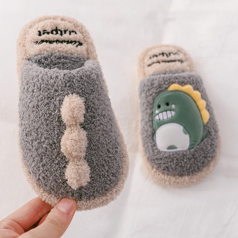 

Kushyshoo Animal Slippers 2020 New Fashion Multicolor All-match House Funny Slippers Kids Non-slip Warm Soft Winter Cotton Shoes