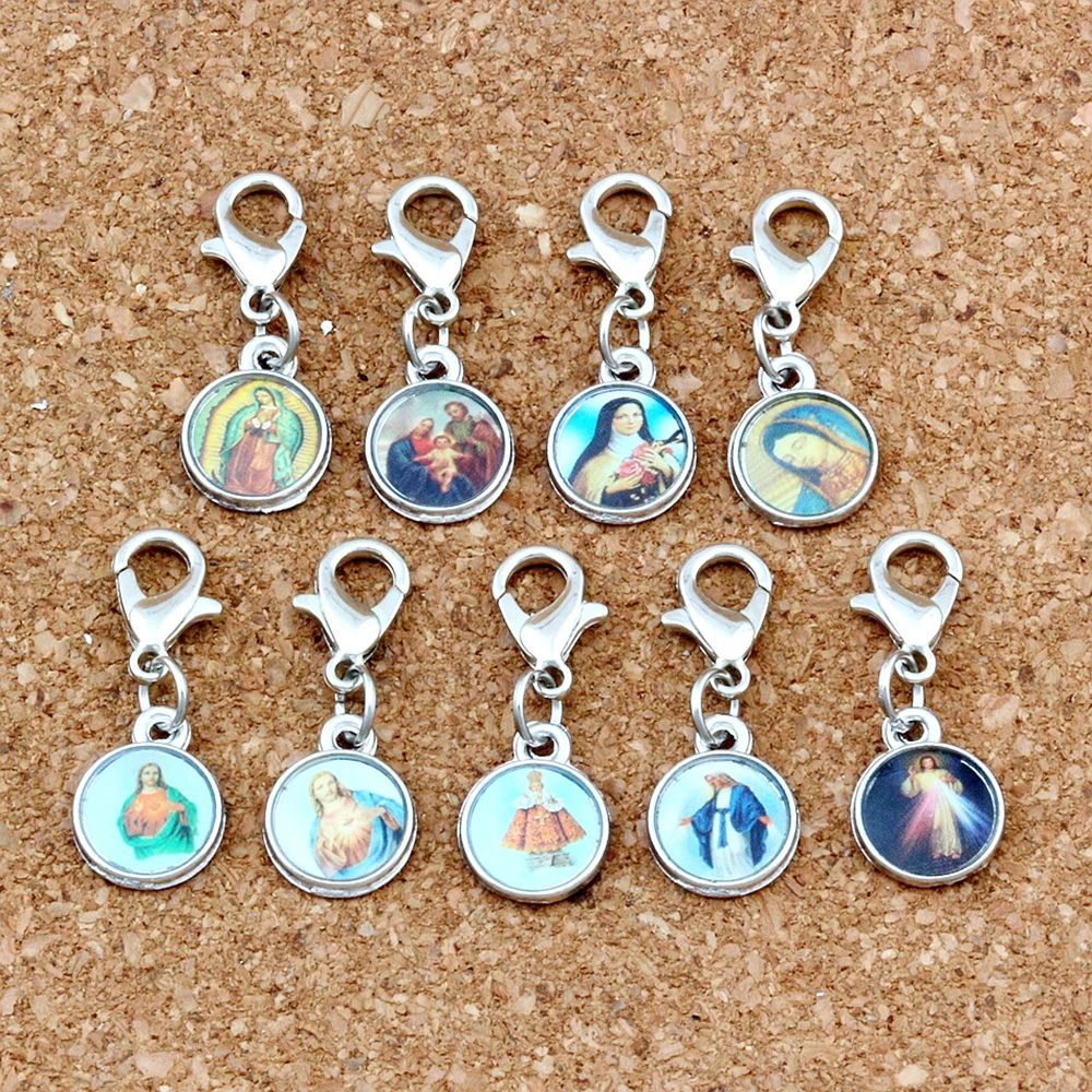 12 шт. смешанные католические церковные медали святых крест Бусины Подвески шарик