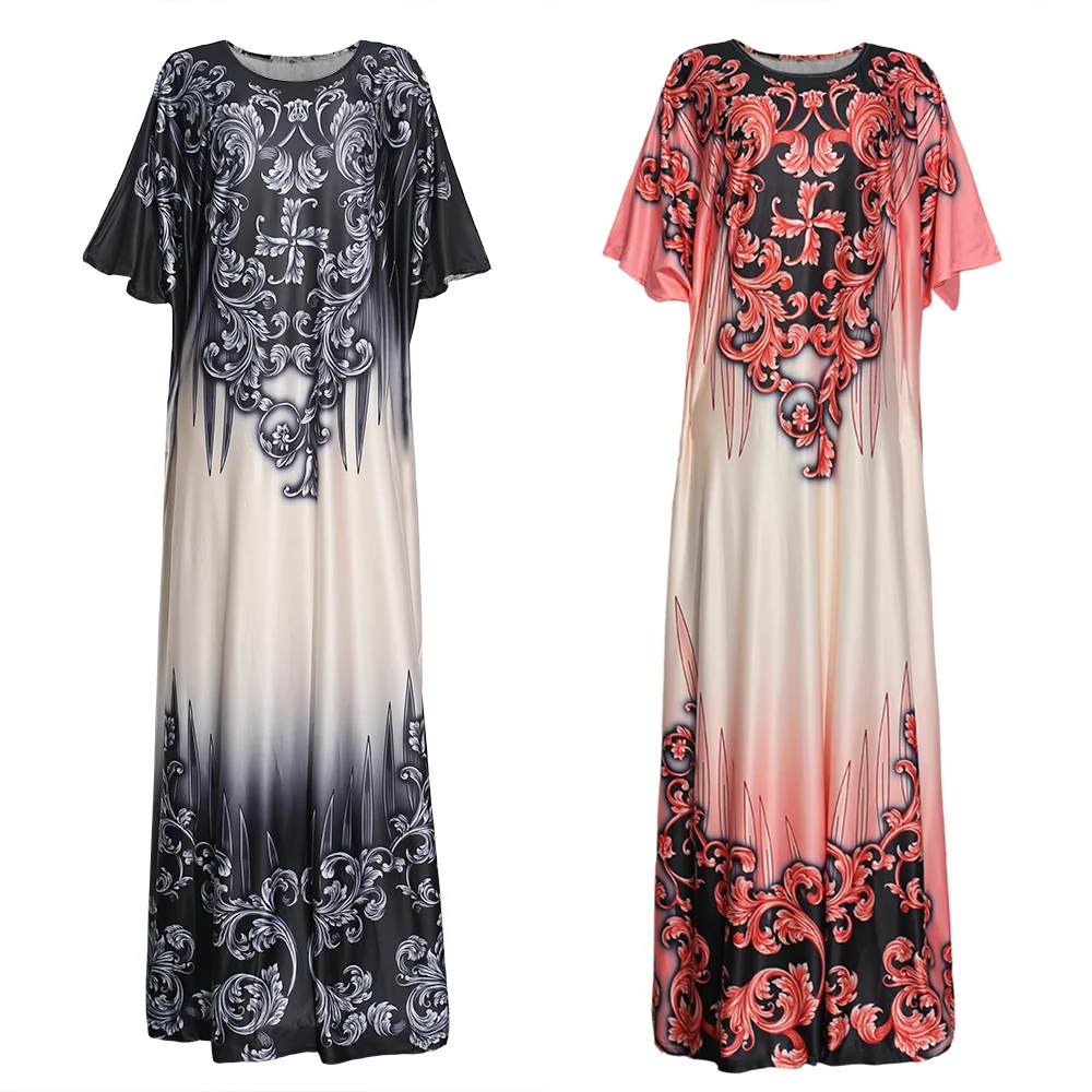 2021 Новая мода в африканском стиле платье с принтом для девочек размера плюс