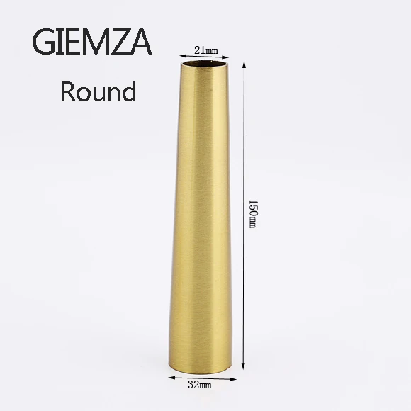 round 15cm GIEMZA металлическая ваза, трубы, металлическая настольная ваза из нержавеющей стали, Золотая трубка, вазы для красоты, Цветочный декор, Романтический инструмент - Цвет: round 15cm