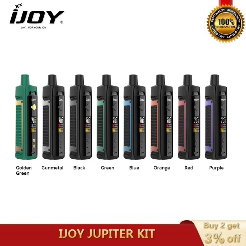 Оригинал IJOY Jupiter 70 Вт Pod Kit 5 мл с сеточной катушкой Питание от одной батареи 18650 Vape Vs