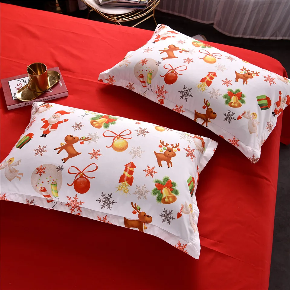 Рождественский Комплект постельного белья пододеяльник с наволочками Санта