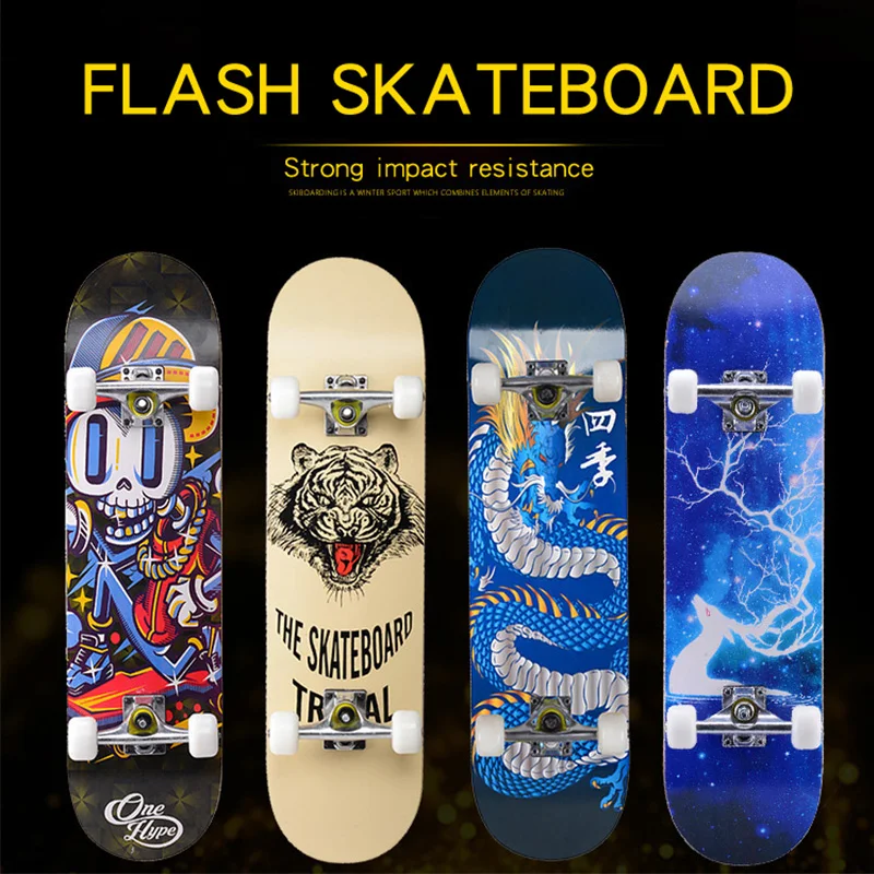 Скейтборд четырехколесный Доска ребенок скутер Лонгборд шкив колеса двойной