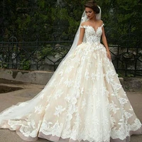 vintage a line marriage w dresses with long train floor length princess bridal wedding dress