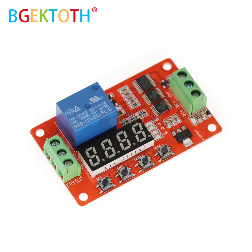 

12V DC Multifunction Self-lock Relay PLC Cycle Delay Time Timer Switch Module PLC Home Automation Delay Module