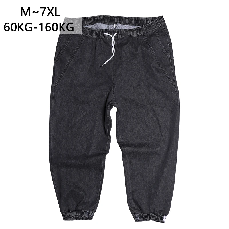 7XL мужские брюки эластичные свободные прямые джинсы Большой размер 30-48 джинсовые
