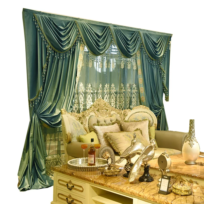 Роскошные однотонные фланелевые занавески с вышивкой в европейском стиле на