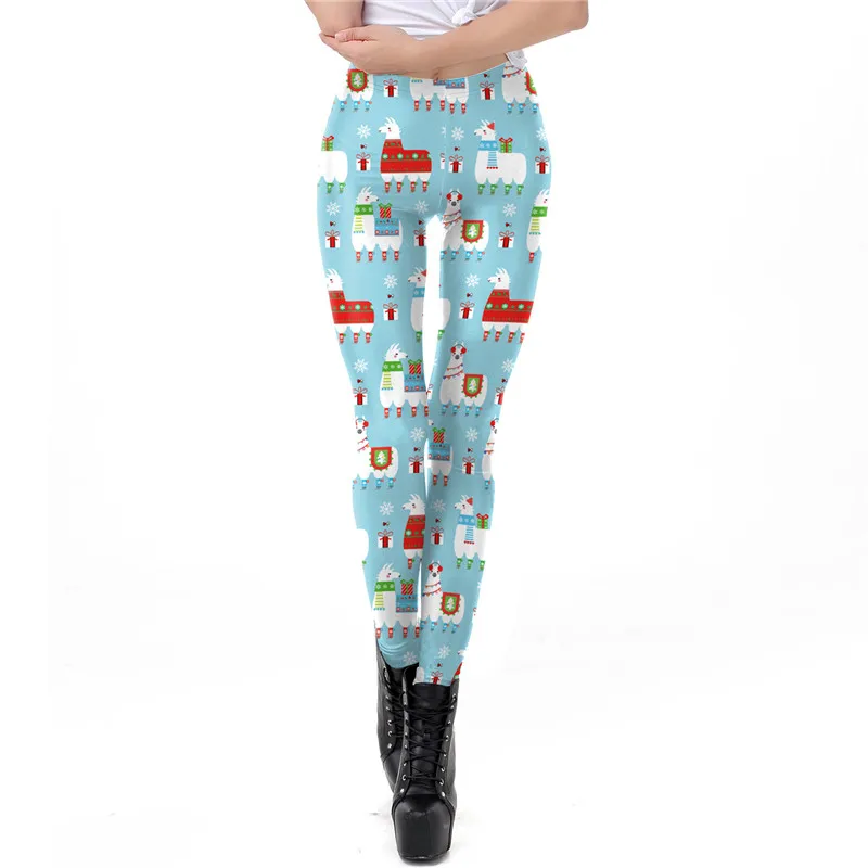 NO.13 Новые стильные леггинсы с рождественским рисунком для взрослых женщин и девочек, модные сексуальные леггинсы с 3D Цифровым принтом для маленьких ног Рождественский Костюм - Цвет: NO.13