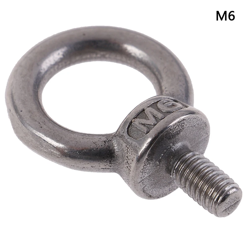 M6 1 шт., новинка, M4, M5, M6, M8, 304, нержавеющая сталь, морские подъемные винты, кольцевая петля, отверстие для окуляра, Прямая поставка - Цвет: M6