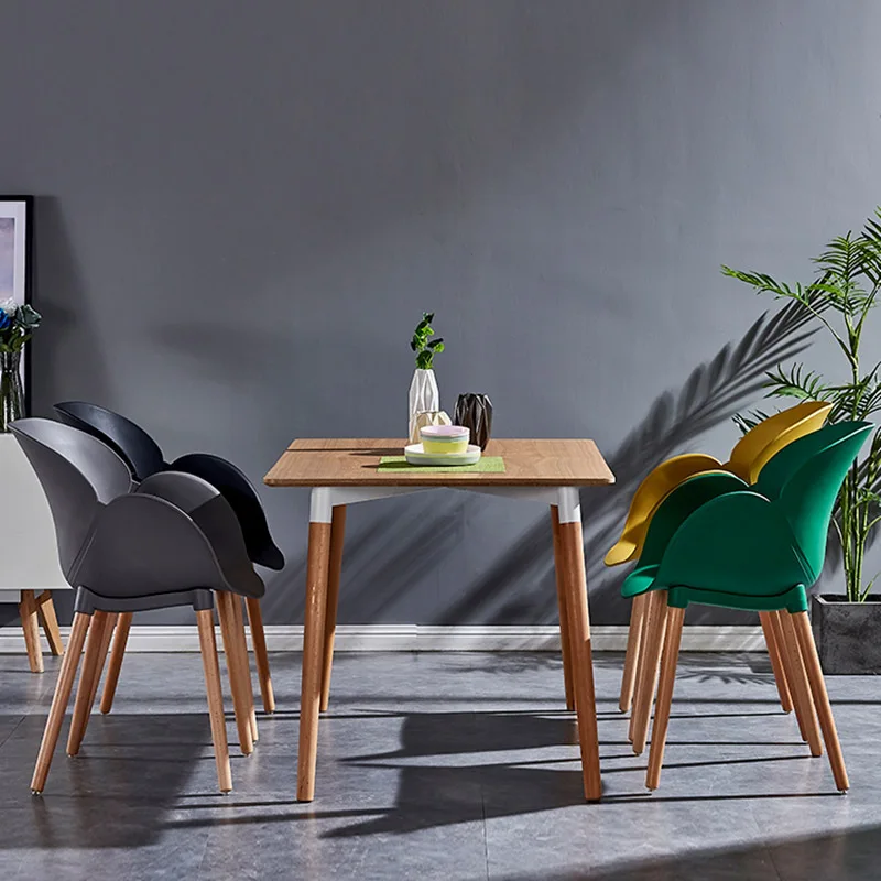 Nordic INS Solid Wood Legs Plastic Chair Restaurant Dining Living Room Office Meeting Family Bedroom Learning Lounge |