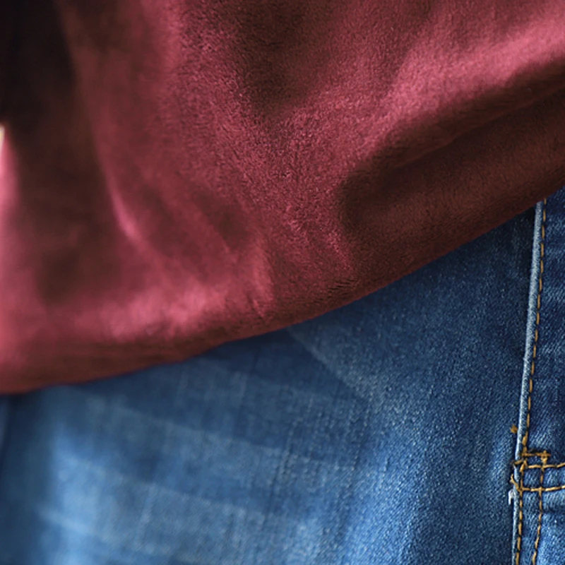 

Women Velvet T Shirt Tops O Neck Pullover Loose Big Smooth Solid Casual T-Shirt for Spring Autumn B01241802