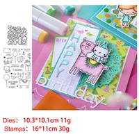 alpaca cats sheep stamp and dies 2021 transparent clear silicone stamp cutting die set for diy scrapbooking photo decorative