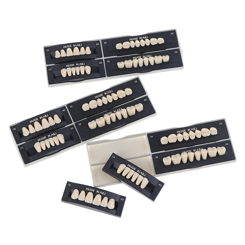 

28 шт./кор. стоматологический синтетический полимерный зубы полный набор полимерный зубной протез зубов